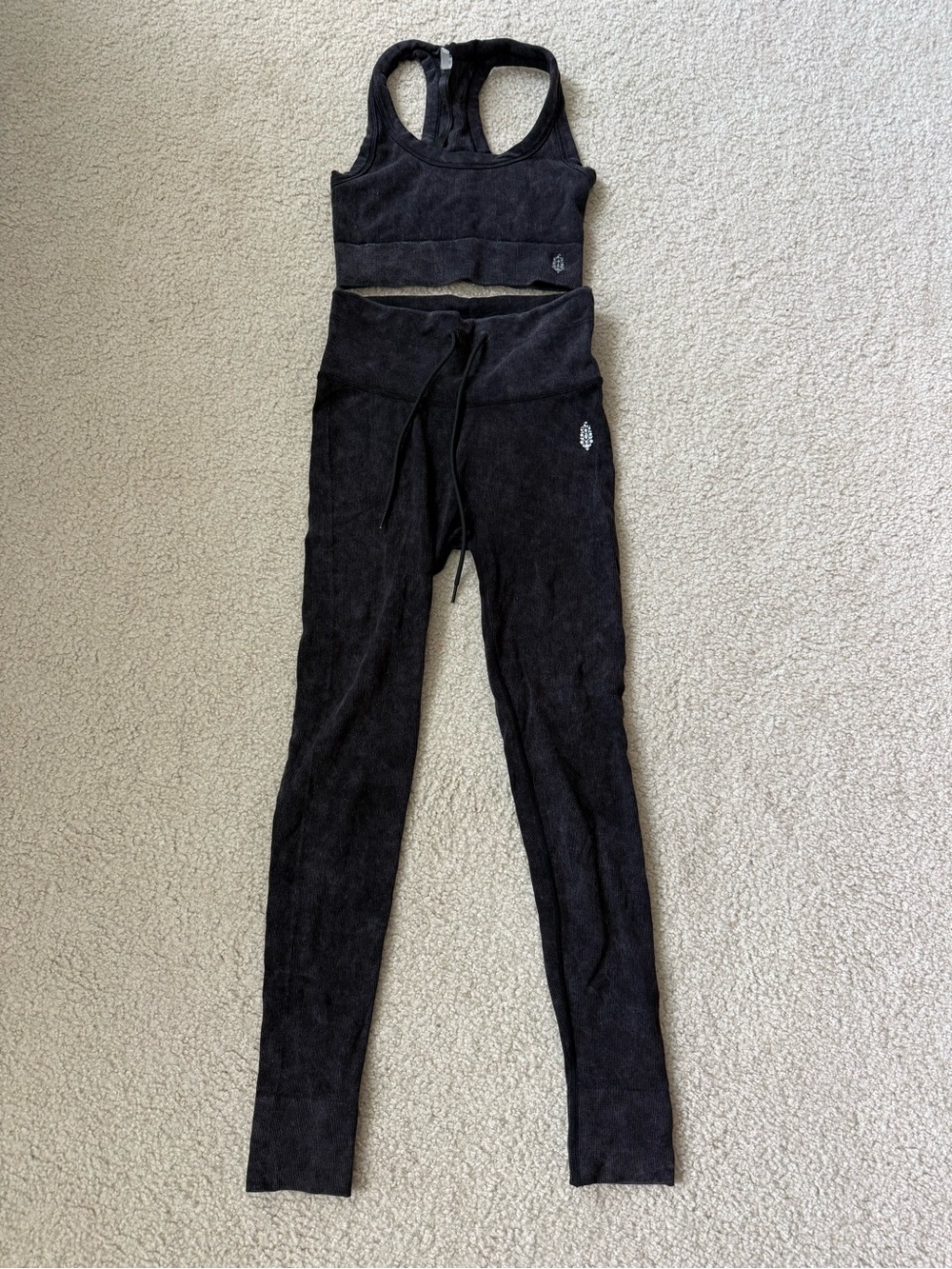 Free People Go To Leggings and Sports Bra in Black Size S